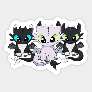 Dragon babies merch, train dragon, night lights baby night fury Sticker